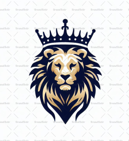 Majestätischer Löwe und Krone